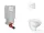 Grohe Uniset falra szerelhető WC szett, Bau Ceramic WC soft close ülőkével, Arena Cosmopolitan alpesi fehér nyomólappal SANI15BB3104