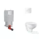 Grohe Uniset falra szerelhető WC szett, Bau Ceramic WC soft close ülőkével, Arena Cosmopolitan alpesi fehér nyomólappal SANI15BB3104
