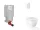 Grohe Uniset falra szerelhető WC szett, Grohe Euro Ceramic Vortex kompakt WC soft close ülőkével, Arena Cosmopolitan alpesi fehér nyomólappal SANI15BB3106