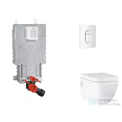   Grohe Uniset falra szerelhető WC szett, Grohe Euro Ceramic WC soft close ülőkével, Arena Cosmopolitan alpesi fehér nyomólappal SANI15BB3110