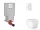 Grohe Uniset falra szerelhető WC szett, Grohe Euro Ceramic WC soft close ülőkével, Arena Cosmopolitan alpesi fehér nyomólappal SANI15BB3110