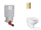Grohe Uniset falra szerelhető WC szett, Bau Ceramic WC soft close ülőkével, Skate Cosmopolitan Cool Sunrise nyomólappal SANI15BB4102