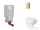 Grohe Uniset falra szerelhető WC szett, Bau Ceramic WC soft close ülőkével, Skate Cosmopolitan Cool Sunrise nyomólappal SANI15BB4102
