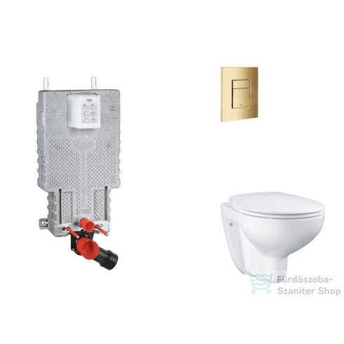 Grohe Uniset falra szerelhető WC szett, Bau Ceramic WC soft close ülőkével, Skate Cosmopolitan Cool Sunrise nyomólappal SANI15BB4102