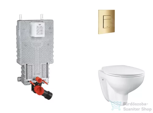 Grohe Uniset falra szerelhető WC szett, Bau Ceramic WC soft close ülőkével, Skate Cosmopolitan Cool Sunrise nyomólappal SANI15BB4102