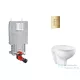 Grohe Uniset falra szerelhető WC szett, Bau Ceramic WC soft close ülőkével, Skate Cosmopolitan Cool Sunrise nyomólappal SANI15BB4102