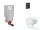 Grohe Uniset falra szerelhető WC szett, Bau Ceramic WC soft close ülőkével, Even phantom black nyomólappal SANI15BB5101