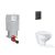 Grohe Uniset falra szerelhető WC szett, Bau Ceramic WC soft close ülőkével, Even phantom black nyomólappal SANI15BB5101