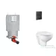 Grohe Uniset falra szerelhető WC szett, Bau Ceramic WC soft close ülőkével, Even phantom black nyomólappal SANI15BB5101
