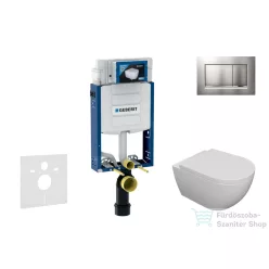   Geberit Kombifix falra szerelhető WC szett, Kielle Oudee WC soft close ülőkével, Geberit Sigma 30 matt/fényes króm nyomólappal SANI15CA1102