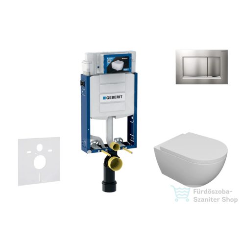 Geberit Kombifix falra szerelhető WC szett, Kielle Oudee WC soft close ülőkével, Geberit Sigma 30 matt/fényes króm nyomólappal SANI15CA1102