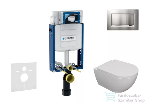 Geberit Kombifix falra szerelhető WC szett, Kielle Oudee WC soft close ülőkével, Geberit Sigma 30 matt/fényes króm nyomólappal SANI15CA1102
