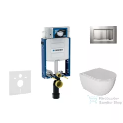   Geberit Kombifix falra szerelhető WC szett, Kielle Oudee WC soft close ülőkével, Geberit Sigma 30 matt/fényes króm nyomólappal SANI15CA1116