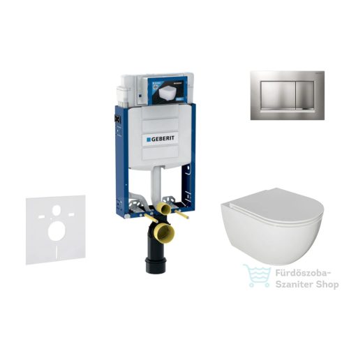 Geberit Kombifix falra szerelhető WC szett, Kielle Oudee WC soft close ülőkével, Geberit Sigma 30 matt/fényes króm nyomólappal SANI15CA1116
