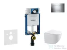 Geberit Kombifix falra szerelhető WC szett, Kielle Gaia kompakt WC soft close ülőkével, Geberit Sigma 30 fényes/matt króm nyomólappal SANI15CA1119