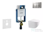 Geberit Kombifix falra szerelhető WC szett, Kielle Gaia kompakt WC soft close ülőkével, Geberit Sigma 30 matt/fényes króm nyomólappal SANI15CA1120
