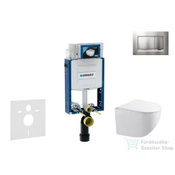   Geberit Kombifix falra szerelhető WC szett, Kielle Gaia kompakt WC soft close ülőkével, Geberit Sigma 30 matt/fényes króm nyomólappal SANI15CA1120