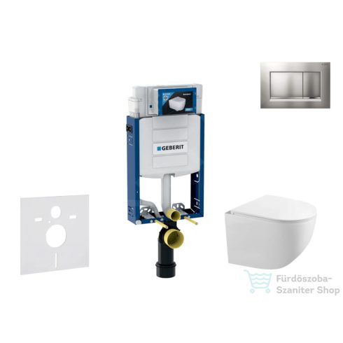 Geberit Kombifix falra szerelhető WC szett, Kielle Gaia kompakt WC soft close ülőkével, Geberit Sigma 30 matt/fényes króm nyomólappal SANI15CA1120