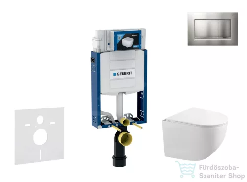 Geberit Kombifix falra szerelhető WC szett, Kielle Gaia kompakt WC soft close ülőkével, Geberit Sigma 30 matt/fényes króm nyomólappal SANI15CA1120