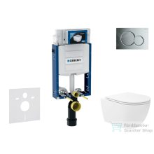   Geberit Kombifix falra szerelhető WC szett, Kielle Oudee Vortex WC soft close ülőkével, Geberit Sigma 01 fényes króm nyomólappal SANI15CA1134