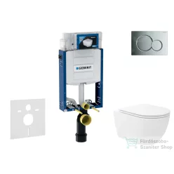   Geberit Kombifix falra szerelhető WC szett, Kielle Oudee Vortex WC soft close ülőkével, Geberit Sigma 01 fényes króm nyomólappal SANI15CA1134