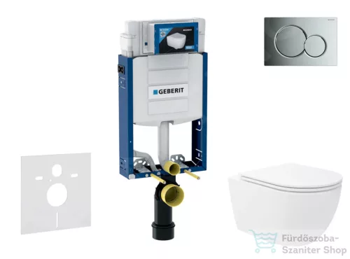 Geberit Kombifix falra szerelhető WC szett, Kielle Oudee Vortex WC soft close ülőkével, Geberit Sigma 01 fényes króm nyomólappal SANI15CA1134