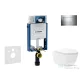 Geberit Kombifix falra szerelhető WC szett, Kielle Oudee Vortex WC soft close ülőkével, Geberit Sigma 30 fényes króm nyomólappal SANI15CA1135