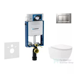   Geberit Kombifix falra szerelhető WC szett, Kielle Oudee Vortex WC soft close ülőkével, Geberit Sigma 30 matt/fényes króm nyomólappal SANI15CA1136