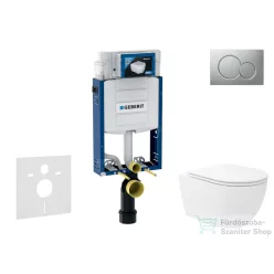   Geberit Kombifix falra szerelhető WC szett, Kielle Oudee Vortex WC soft close ülőkével, Geberit Sigma 01 matt króm nyomólappal SANI15CA1137