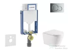 Geberit Kombifix falra szerelhető WC szett, Kielle NEFIA Vortex rimless+ WC softclose ülőkével, Geberit Sigma 01 fényes króm nyomólappal, fehér SANI15CA1140