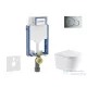 Geberit Kombifix falra szerelhető WC szett, Kielle NEFIA Vortex rimless+ WC softclose ülőkével, Geberit Sigma 01 fényes króm nyomólappal, fehér SANI15CA1140