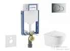 Geberit Kombifix falra szerelhető WC szett, Kielle OUDEE Vortex rimless+ WC softclose ülőkével, Geberit Sigma 01 fényes króm nyomólappal, fehér SANI15CA1144