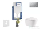 Geberit Kombifix falra szerelhető WC szett, Kielle NEFIA Vortex rimless+ WC softclose ülőkével, Geberit Sigma 01 matt króm nyomólappal, fehér SANI15CA2104