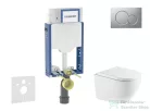Geberit Kombifix falra szerelhető WC szett, Kielle OUDEE Vortex rimless+ WC softclose ülőkével, Geberit Sigma 01 matt króm nyomólappal, fehér SANI15CA2108