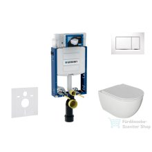   Geberit Kombifix falra szerelhető WC szett, Kielle Oudee WC soft close ülőkével, Geberit Sigma 30 fehér/króm nyomólappal SANI15CA3112