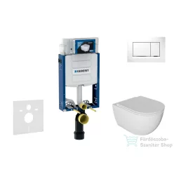   Geberit Kombifix falra szerelhető WC szett, Kielle Oudee WC soft close ülőkével, Geberit Sigma 30 fehér/króm nyomólappal SANI15CA3112