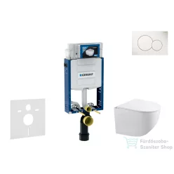   Geberit Kombifix falra szerelhető WC szett, Kielle Gaia kompakt WC soft close ülőkével, Geberit Sigma 01 alpesi fehér nyomólappal SANI15CA3113