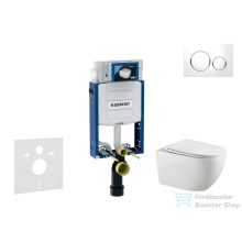   Geberit Kombifix falra szerelhető WC szett, Kielle Gaia WC és soft close ülőke, Geberit Sigma 20 fehér/króm színű nyomólappal SANI15CA3117