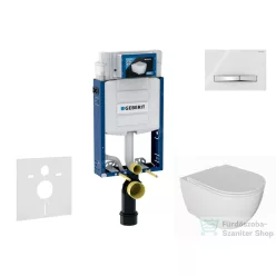   Geberit Kombifix falra szerelhető WC szett, Kielle Oudee WC soft close ülőkével, Geberit Sigma 50 alpesi fehér/króm nyomólappal SANI15CA3123