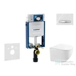   Geberit Kombifix falra szerelhető WC szett, Kielle Gaia kompakt WC soft close ülőkével, Geberit Sigma 50 alpesi fehér/króm nyomólappal SANI15CA3129