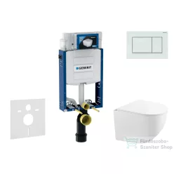   Geberit Kombifix falra szerelhető WC szett, Kielle Gaia kompakt WC soft close ülőkével, Geberit Sigma 30 fényes/matt fehér nyomólappal SANI15CA3130