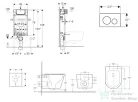 Geberit Kombifix falra szerelhető WC szett, Kielle NEFIA Vortex rimless+ WC softclose ülőkével, Geberit Sigma 20 fehér/arany színű nyomólappal, fehér SANI15CA3149