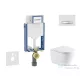 Geberit Kombifix falra szerelhető WC szett, Kielle NEFIA Vortex rimless+ WC softclose ülőkével, Geberit Sigma 50 alpesi fehér/króm nyomólappal, fehér SANI15CA3150