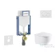 Geberit Kombifix falra szerelhető WC szett, Kielle OUDEE Vortex rimless+ WC softclose ülőkével, Geberit Sigma 01 alpesi fehér nyomólappal, fehér SANI15CA3158