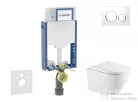 Geberit Kombifix falra szerelhető WC szett, Kielle OUDEE Vortex rimless+ WC softclose ülőkével, Geberit Sigma 20 fehér/króm nyomólappal, fehér SANI15CA3159