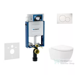   Geberit Kombifix falra szerelhető WC szett, Kielle Oudee Vortex WC soft close ülőkével, Geberit Sigma 01 alpesi fehér nyomólappal SANI15CA3179