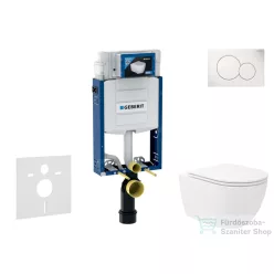   Geberit Kombifix falra szerelhető WC szett, Kielle Oudee Vortex WC soft close ülőkével, Geberit Sigma 01 alpesi fehér nyomólappal SANI15CA3185