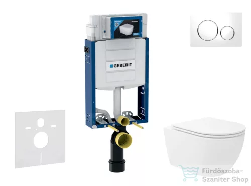 Geberit Kombifix falra szerelhető WC szett, Kielle Oudee Vortex WC soft close ülőkével, Geberit Sigma 20 fehér/króm nyomólappal SANI15CA3186