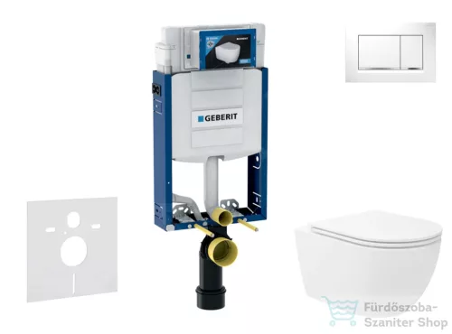 Geberit Kombifix falra szerelhető WC szett, Kielle Oudee Vortex WC soft close ülőkével, Geberit Sigma 30 fehér/króm nyomólappal SANI15CA3187