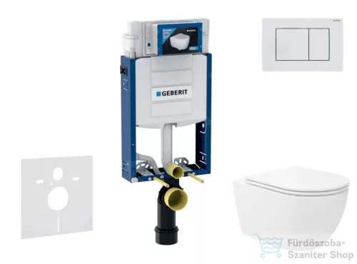 Geberit Kombifix falra szerelhető WC szett, Kielle Oudee Vortex WC soft close ülőkével, Geberit Sigma 30 fényes/matt fehér nyomólappal SANI15CA3190